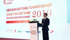 Phó Thủ tướng Vũ Đức Đam phát biểu tại Diễn đàn Quỹ Đầu tư khởi nghiệp sáng tạo Việt Nam 2019 (Ảnh: VGP)