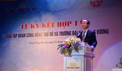 Ông Nguyễn Văn Niên - Chủ tịch Sông Hồng Thủ Đô - từng là Tổng Giám đốc của Tổng Công ty Bến Thành Matxcova (Nguồn: Đại học Hùng Vương)