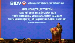 Chủ tịch BIDV Phan Đức Tú phát biểu tại hội nghị (Nguồn: BIDV)