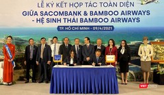 Toàn cảnh buổi lễ ký kết hợp tác toàn diện giữa Sacombank và Bamboo Airways - hệ sinh thái Bamboo Airways