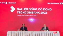 Chủ tịch Techcombank Hồ Hùng Anh làm chủ toạ tại ĐHĐCĐ thường niên năm 2022 (Ảnh: P.D)