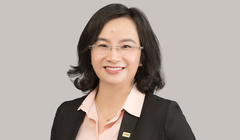 Tân Tổng giám đốc SHB Ngô Thu Hà (trái) và P.TGĐ phụ trách CNTT Lưu Danh Đức