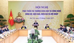 Toàn cảnh hội nghị "Phát triển thị trường khoa học và công nghệ đồng bộ, hiệu quả, hiện đại và hội nhập" (Ảnh: VGP) 