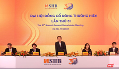 Ông Đỗ Quang Hiển - Chủ tịch HĐQT SHB - phát biểu tại AGM 2023