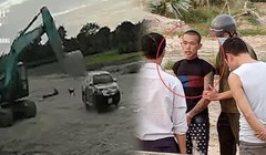 Tài xế thoát chết trong gang tấc khi bị gầu máy xúc bổ xuống xe