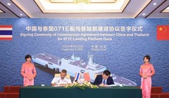 Việc Hải quân Thái Lan ký hợp đồng đặt mua chiếc tàu đổ bộ cỡ lớn Type 71E cho thấy quan hệ quân sự Thái Lan - Trung Quốc ngày càng chặt chẽ. Ảnh: Đa Chiều 