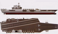 Bản vẽ mẫu tàu sân bay kiểu mới của Trung Quốc sử dụng máy phóng giống các tàu sân bay của Mỹ.