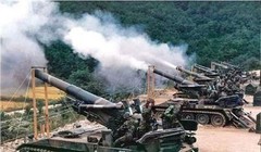 Pháo tự hành M55 cỡ nòng 203mm của Mỹ viện trợ khẩn cấp cho Đài Loan bắn sang Phúc Kiến (Ảnh: Tư liệu).