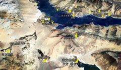 Các điểm xảy ra xung đột mấy ngày qua giữa quân đội Trung Quốc và Ấn Độ ở phía nam Hồ Pangong (Ảnh Đa Chiều). 