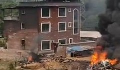 Hiện trường máy bay rơi ở Quế Lâm (Ảnh: China Times).