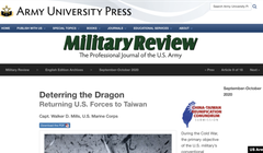 Bài viết trên tạp chí Military Review số mới nhất của quân đội Mỹ kêu gọi tái triển khai quân Mỹ tới Đài Loan đang gây nên sóng gió (Ảnh: VOA).
