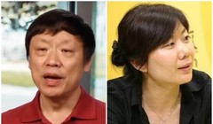 Tổng biên tập Thời báo Hoàn cầu Hồ Tích Tiến và bà Đoàn Tĩnh Đào, người tố cáo ông với Ủy ban Kiểm tra kỉ luật Trung ương Trung Quốc (Ảnh: Dongfang). 