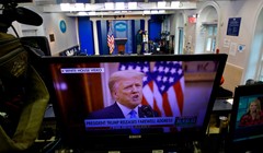 Ngày 19/1, Nhà Trắng cho phát bài phát biểu từ biệt của ông Trump đã ghi hình sẵn (Ảnh: AP).