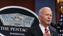 Ngày 10/2, khi đến thăm Lầu Năm Góc, Tổng thống Joe Biden đã tuyên bố thành lập nhóm công tác quân sự đặc biệt về Trung Quốc (Ảnh: RTHK).