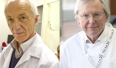 Hai chuyên gia Giáo sư Angus Dalgleish (Phải) và Birger Sorensen (trái). Ảnh: Đông Phương.