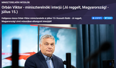 Thủ tướng Hungary Viktor Orban trả lời phỏng vấn trên đài phát thanh hôm 156/6. Ảnh: Kossuth Radio).