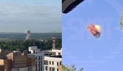 Hình ảnh UAV bị phát nổ trên không và rơi ở Moscow hôm 30/5 (Ảnh: Sohu).