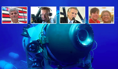 Chiếc tàu lặn Titan và 5 người xấu số tham gia chuyến tham quan định mệnh (Ảnh: Redian)