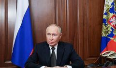 Tổng thống Nga Putin phát biểu trên truyền hình hôm 21/11. Ảnh: New York Post.