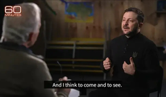 Tổng thống Ukraine Zelensky trả lời phỏng vấn Đài CBS hôm 14/4. Ảnh: QQnews.