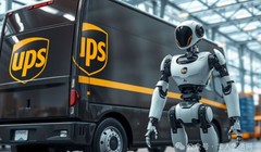 UPS là doanh nghiệp đầu tiên có mô hình hợp tác lao động giữa robot và con người. Ảnh: NetEase.