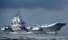 Liêu Ninh, tàu sân bay đầu tiên của Trung Quốc được hoán cải từ tàu Varyag của Ukraine. Ảnh: Toutiao.