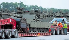 Xe tăng đã được đưa vào thủ đô Washington chuẩn bị cho cuộc duyệt binh. Ảnh: Guangming.