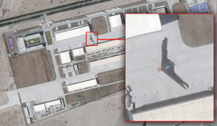 Hình ảnh chiếc máy bay không người lái lạ vệ tinh Mỹ chụp được ở Mã Lan hôm 14/5. Ảnh: Thewarzone.