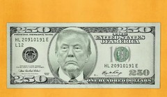 Đề xuất phát hành đồng tiền mệnh giá 250 USD của dân biểu Cộng hòa bị chỉ trích. Ảnh: QQnews.