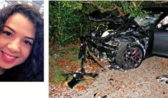 Nạn nhân 22 tuổi Leon và chiếc Tesla Model S gây tai nạn. Ảnh: Takungpao.