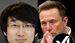 Elon Musk và Lý Tuyết Thần kẻ bị cho là đạo chích mã nguồn cốt lõi của xAI rồi đào tẩu sang OpenAI. Ảnh: Sina.