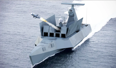 Một tàu không người lái mặt nước có thể mang 4 ống phóng tên lửa Sea Venom. Ảnh: Wforum/Navalnews.