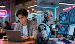 Nhiều vị trí việc làm của con người đang bị AI thay thế. Ảnh: Juejin.