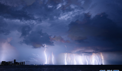 Cảnh sấm sét do bão Yagi gây ra tại Trung Quốc (Ảnh: Xinhua)