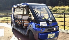 Một phương tiện tự lái "cấp độ 4" ở Eiheiji, tỉnh Fukui, tháng 11/2022. Ảnh Kyodo