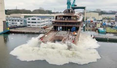Lürssen Yachts hạ thủy siêu du thuyền phi xả thải CO2. Ảnh video Lürssen Yachts