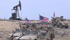 Quân đội Mỹ kiểm soát khu vực mỏ dầu al-Omar ở vùng đông bắc Syria. Ảnh Within Syria. 