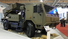 Pháo phản lực BM=21MT của Cộng hòa Sec trong triển lãm. Ảnh Defense Express. 