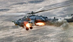 Trực thăng tấn công Mi-28NM trên chiến trường vùng Donbass. Ảnh minh họa TV Zvezda. 