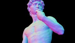 Mô hình 3D tượng David được tạo từ video 2D. Ảnh video NVIDIA Research