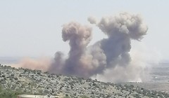 Không quân Nga không kích lực lượng Hồi giáo cực đoan thánh chiến ở Idlib. Ảnh Within Syria. 