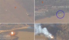 Tổ hợp pháo phản lực-tên lửa HIMARS bị tên lửa Iskander Nga phá hủy. Ảnh Army Recognition.