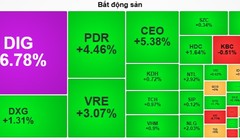 Cổ phiếu bất động sản đua nhau xanh tím sau Tết