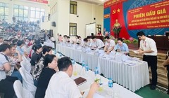 Một phiên đấu giá đất tại Thanh Oai, Hà Nội vào tháng 8 năm ngoái
