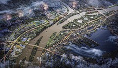 Phối cảnh sông Hồng theo đề xuất của đơn vị nghiên cứu.