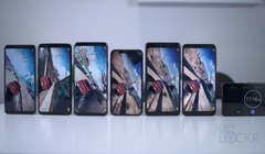 OnePlus 6, LG G7, Galaxy S9 Plus, iPhone X, Google Pixel 2 XL và Huawei P20 Pro. Ảnh: TheUnlockr