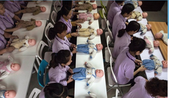 Phụ nữ Trung Quốc tham gia lớp học dạy chăm sóc trẻ sơ sinh tại Bắc Kinh (ảnh Getty Image)