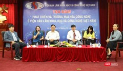 Tọa đàm “Phát triển và thương mại hóa công nghệ ở Viện Hàn Lâm Khoa học và Công nghệ Việt Nam” được tổ chức vào sáng nay (Ảnh: Minh Thúy) 