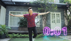 Danh hài Chí Tài chia sẻ trên fanpage cá nhân clip nói về thử thách "đứng một chân trong trạng thái nhắm mắt" để đo nguy cơ đột quỵ (ảnh: MXH)