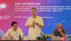 Ông Hồ Anh Tuấn - Chủ tịch Hiệp hội Phát triển Văn hóa Doanh nhân Việt Nam, Trưởng Ban Tổ chức 248 - giới thiệu về Diễn đàn quốc gia thường niên “Văn hóa với doanh nghiệp”